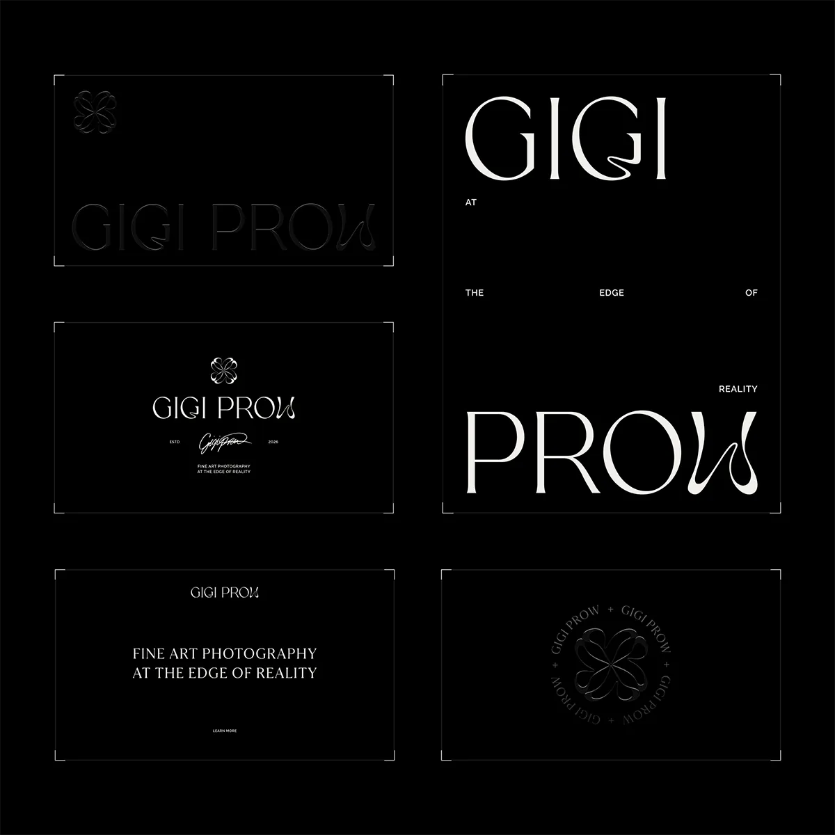 Gigi Prow wordmark and logo design inspired by abstract floral forms